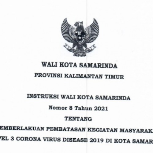 Instruksi Wali Kota Nomor 5 Tahun 2022 tentang PPKM Level 3 Covid-19 di Kota Samarinda